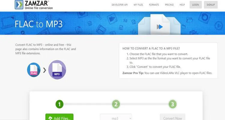 FLAC Online Video Converter -Zamzar