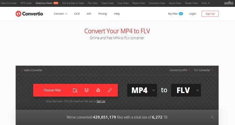 convert FLV file online-Convertio