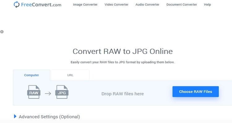 Convertir Raw en JPEG en ligne-FreeConvert