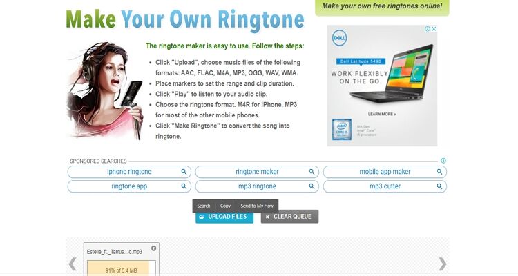 convert Song to Ringtone online-Ringtonemaker
