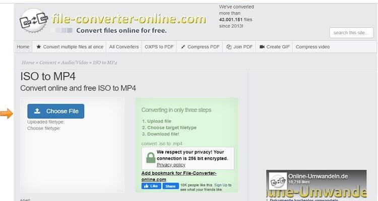 Herramienta online para extraer archivos ISO-File-converter-online.com