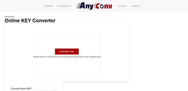 convertisseur de clés en ligne populaire -Anyconv