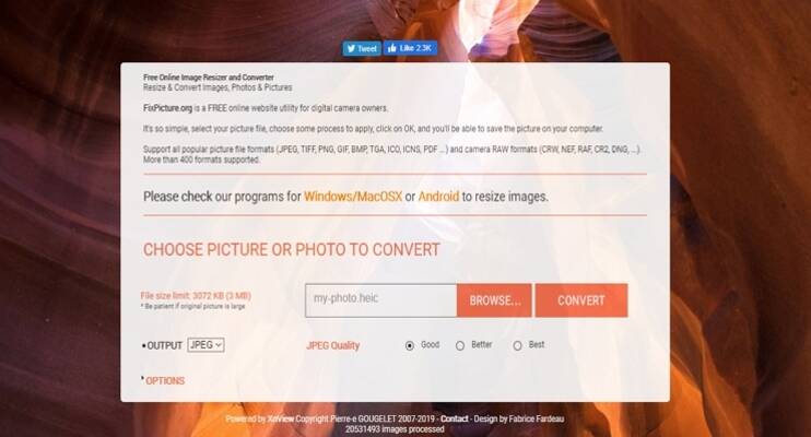 convertiseur gratuit d'images en ligne-Fixpicture