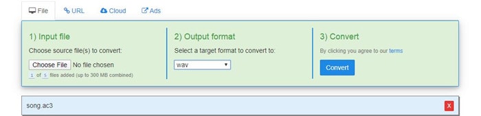 choose the format to output