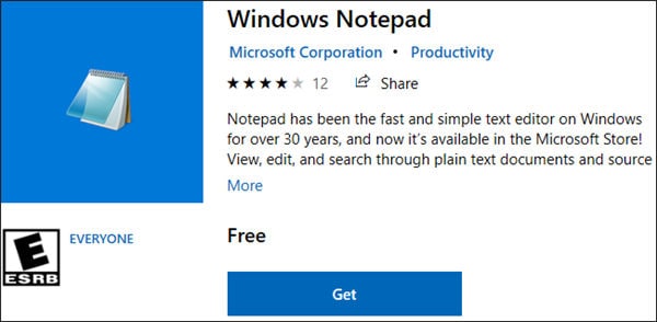 Microsoft Notepad