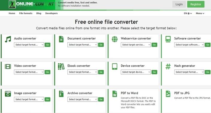 descargador y convertidor de MP4 en línea gratis -Online-Convert