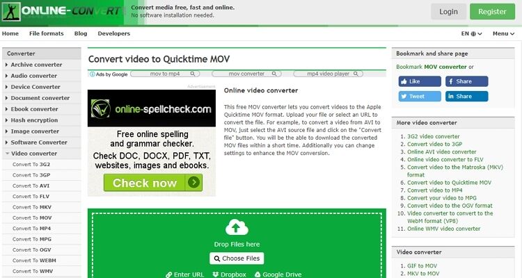 Play and Convert QuickTime Video online-Online-Convert