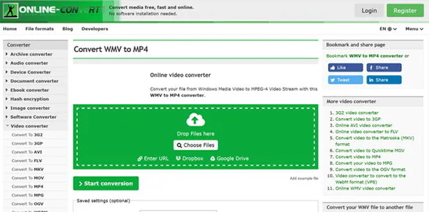 Convertissez Windows Media Video en ligne gratuitement -Online-Convert