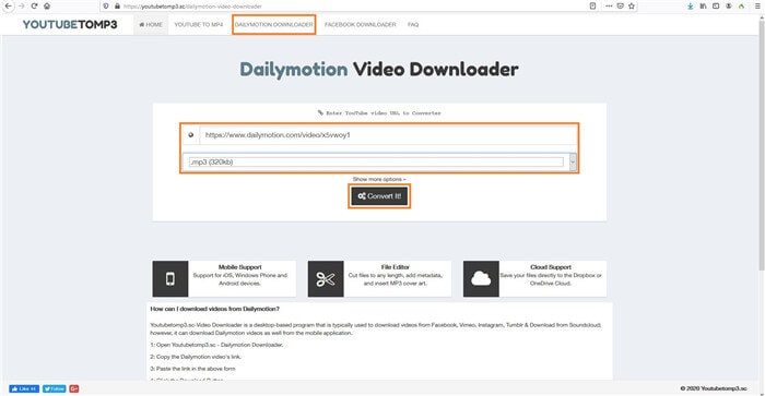 youtube to mp3 converter dailymotion