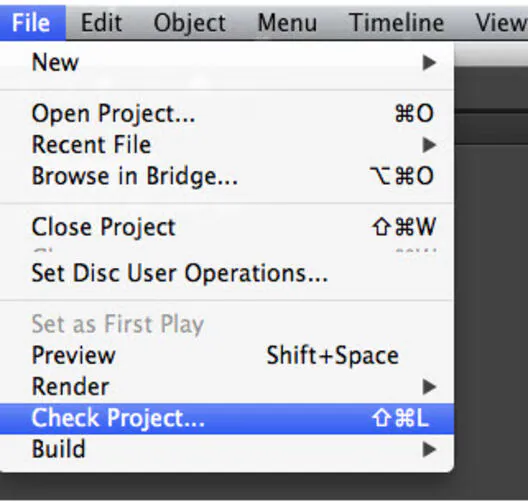 adobe encore cs6 text buttons