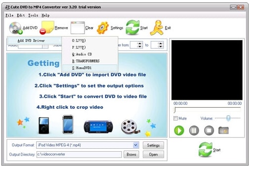 Convertitori DVD FLV gratuiti - VideoTool Cute DVD to FLV Converter Gratis
