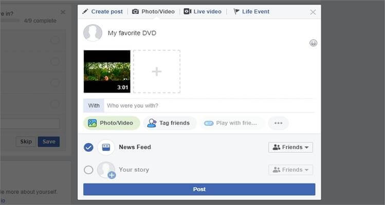share DVD to Facebook