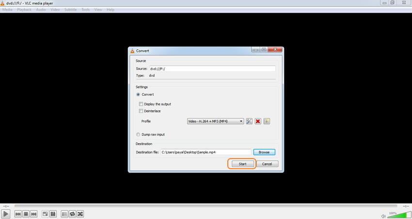 how to convert dvd to mp4 using vlc