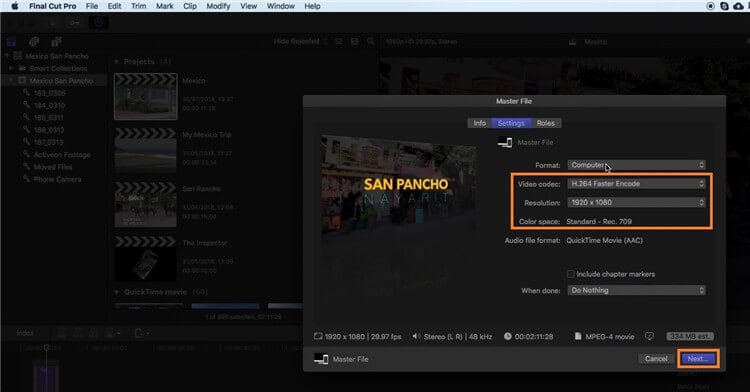 imovie export mp4 instead of mov