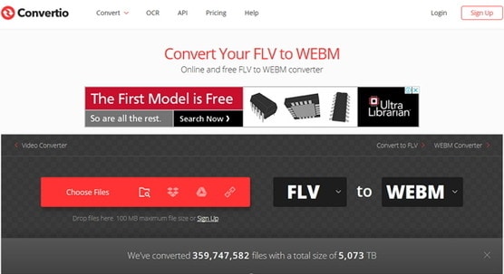 flv to webm online-Convertio