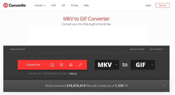 Convertisseur en ligne de MKV en GIF-Convertio