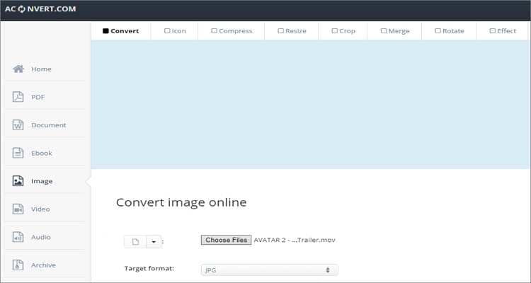 QuickTime zu GIF Online Converter - AConvert