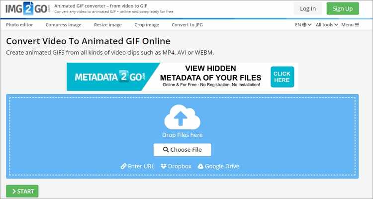 Dailymotion to GIF Freeware-Img2Go