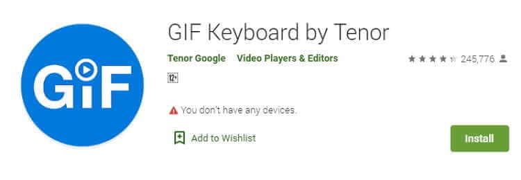 convertir JPEG a GIF gratis:  Tenor's GIF Keyboard
