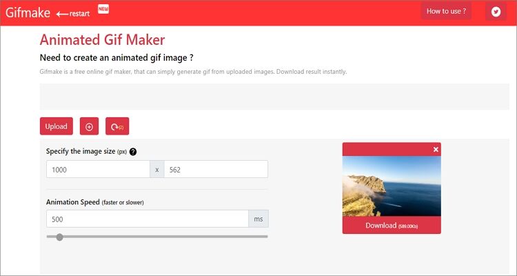 Herramienta de creación de GIF en línea:Gifmake 