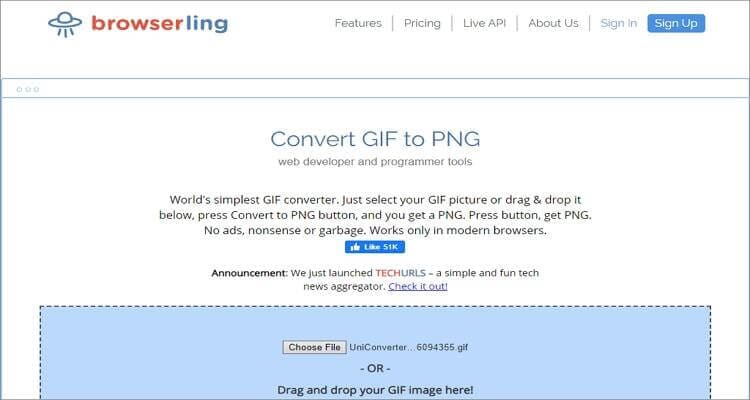 convertir GIF a PNG en línea: Browserling