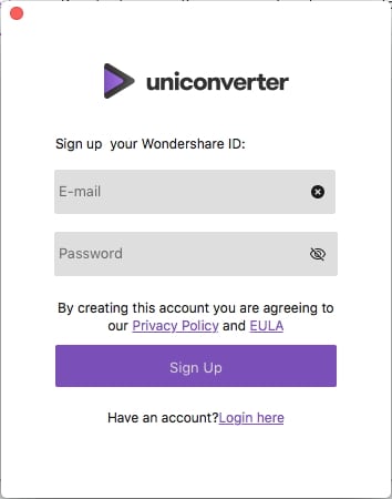 iscriviti a UniConverter per Mac