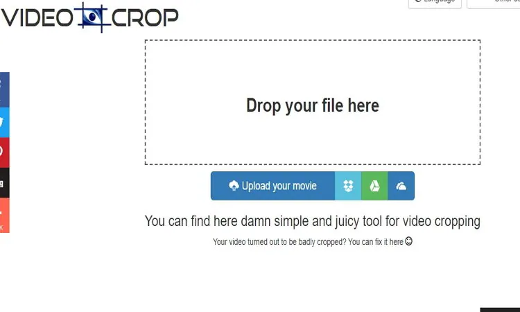 recadrer des films en ligne avec Video Crop