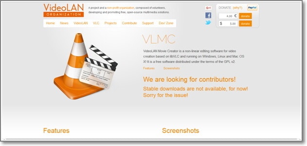 Alternativas de iMovie en línea-Video LAN movie creator
