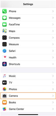 tap settings on iphone