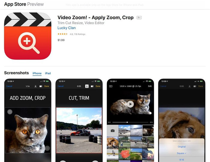how to zoom in on iphone video