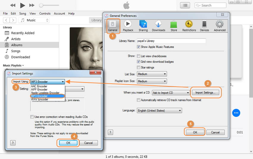convert CD to MP3 iTunes - step 1