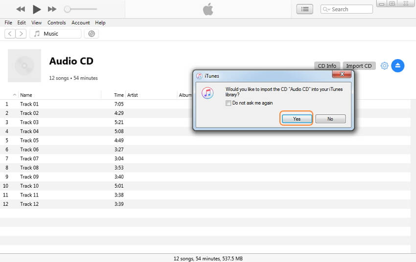 convert CD to MP3 iTunes - step 2