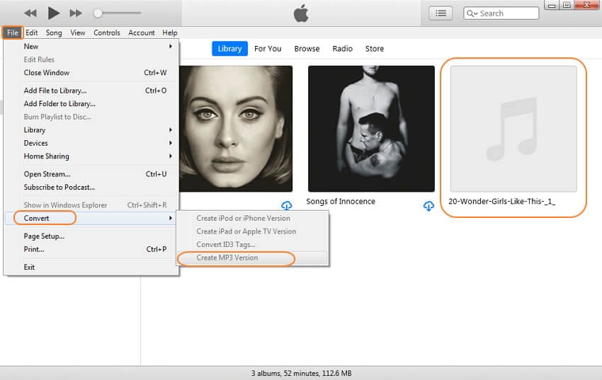 convert MP4 to MP3 in iTunes