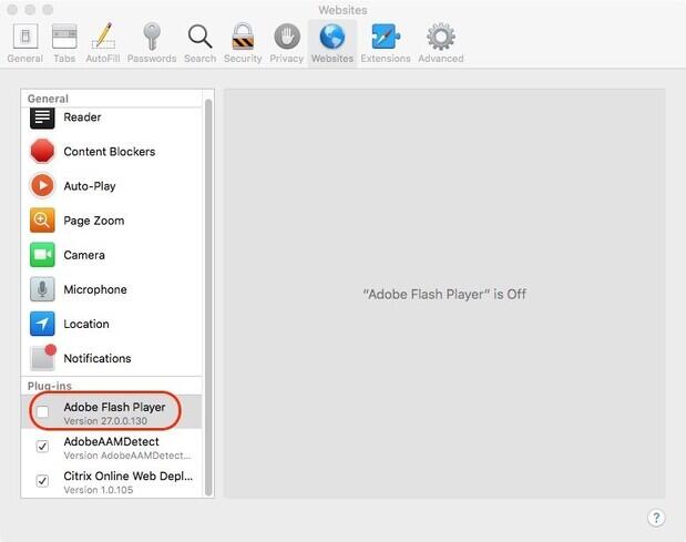 add Adobe Flash Player to plug-in