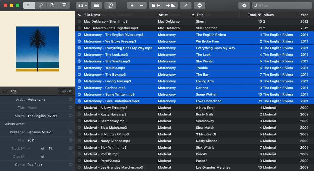 programa para editar los metadatos de etiquetas de música en Mac
