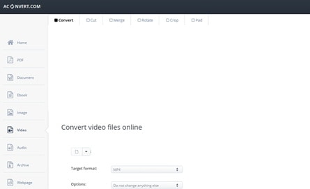 converter MKV para MPEG online com o Aconvert