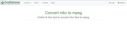 convertir MKV en MPEG en ligne à l'aide de FreeFileConvert