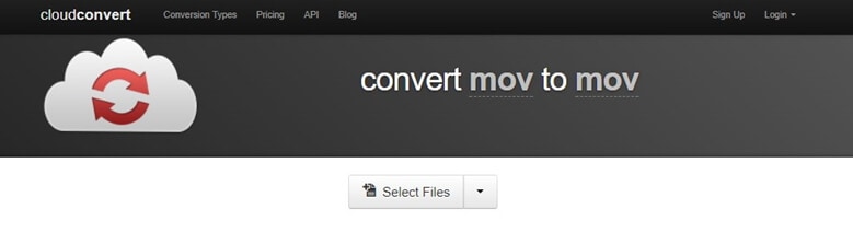 cloudconvert to convert mov to mov
