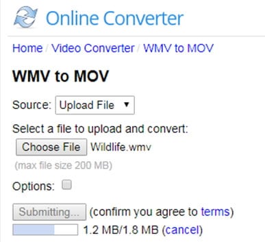 convert mov to mp4 online over 200mb