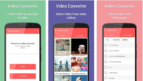 convert mov to avi by Video Converter (Android)