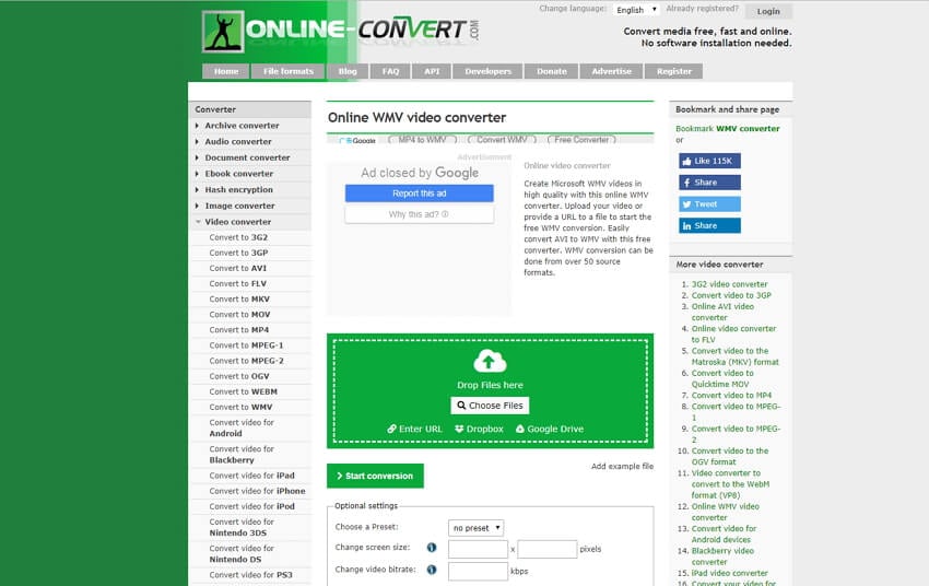 online mov to wmv converter