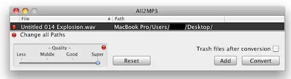 osx convert mp3 to wav