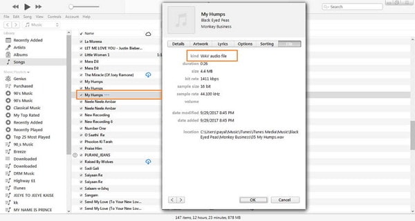 MP3 umwandeln mit iTunes - MP3 zu WAV Konvertierung abgeschlossen