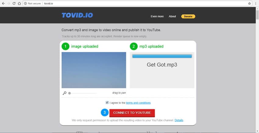 convert mp3 to mp4 with image Tovid