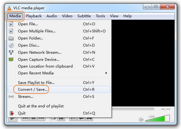 Access VLC to convert MP4 to MP3