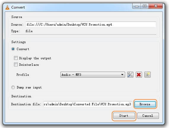 Convert MP4 to MP3 with VLC