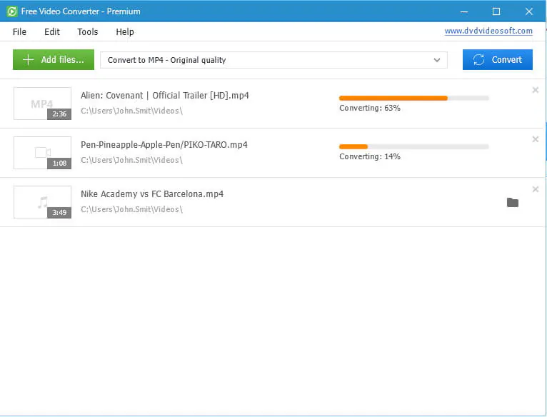 pengonversi video ke unduhan mp4 versi lengkap gratis DVDVideoSoft