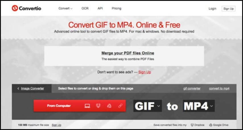 GIF 轉檔成 MP4 Convertio