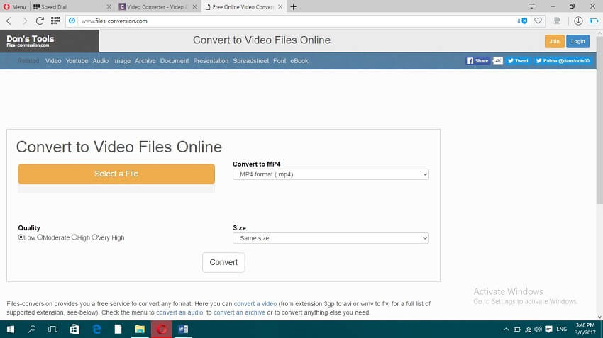 Online MP4 to MOV Convert - Dan’s Tools File-conversion