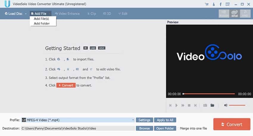 VideoSolo Video Converter Ultimate for DAT to MP4